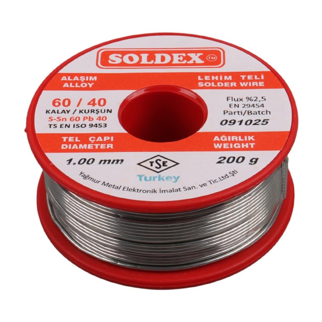 SOLDEX 1.00MM 200 GRAM KALIN LEHİM SN60 PB40 Fiyatı - Merter Elektronik