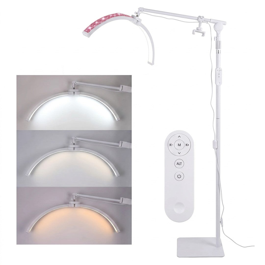 TRLED F-700B KATLANABİLİR AYAKLI TIRNAK MASA LAMBASI (PEMBE ELMAS DESENLİ)