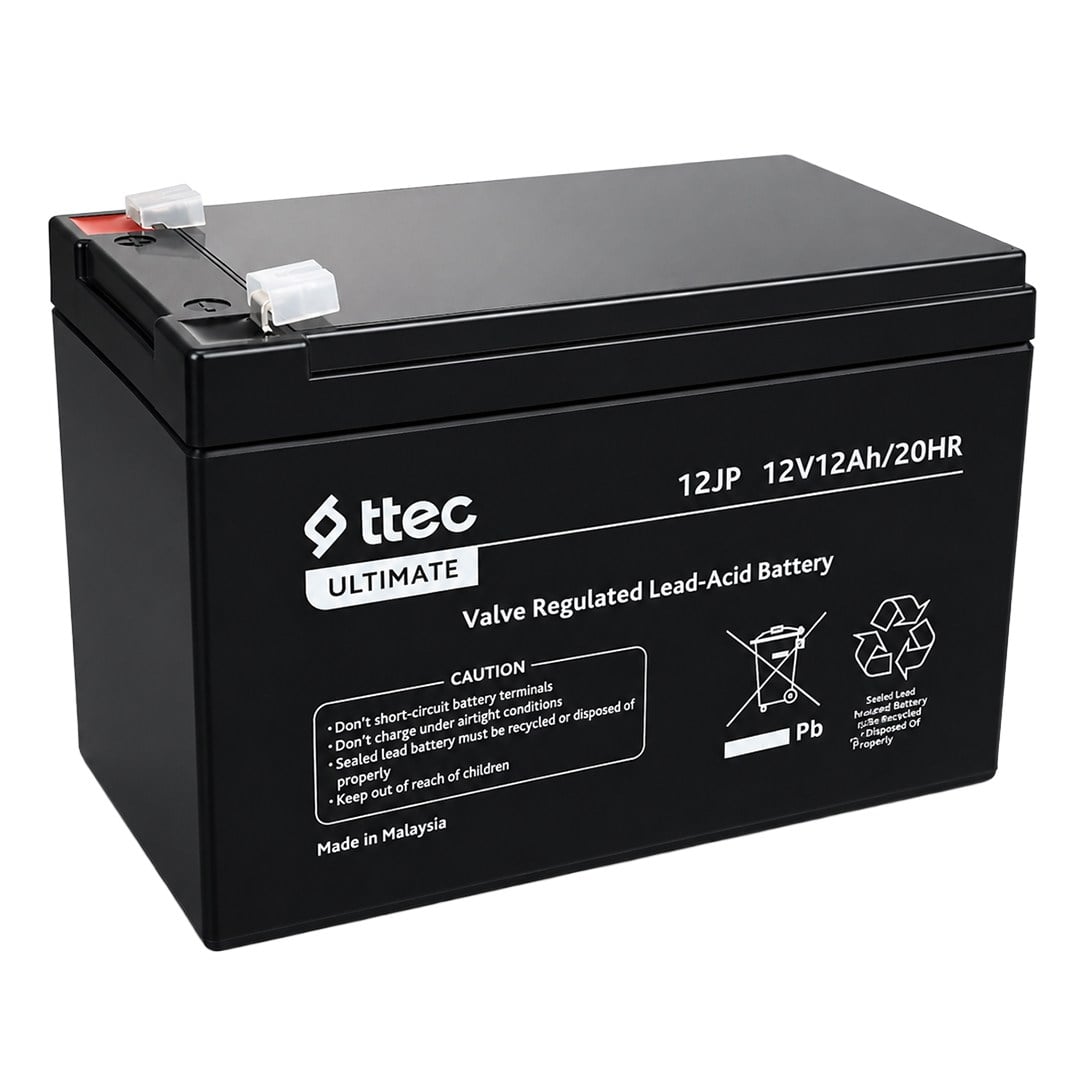TTEC 12JP 12 VOLT - 12 AMPER KURU AKÜ  (151 X 98 X 100 MM) - 3,45 KG Fiyatı - Merter Elektronik