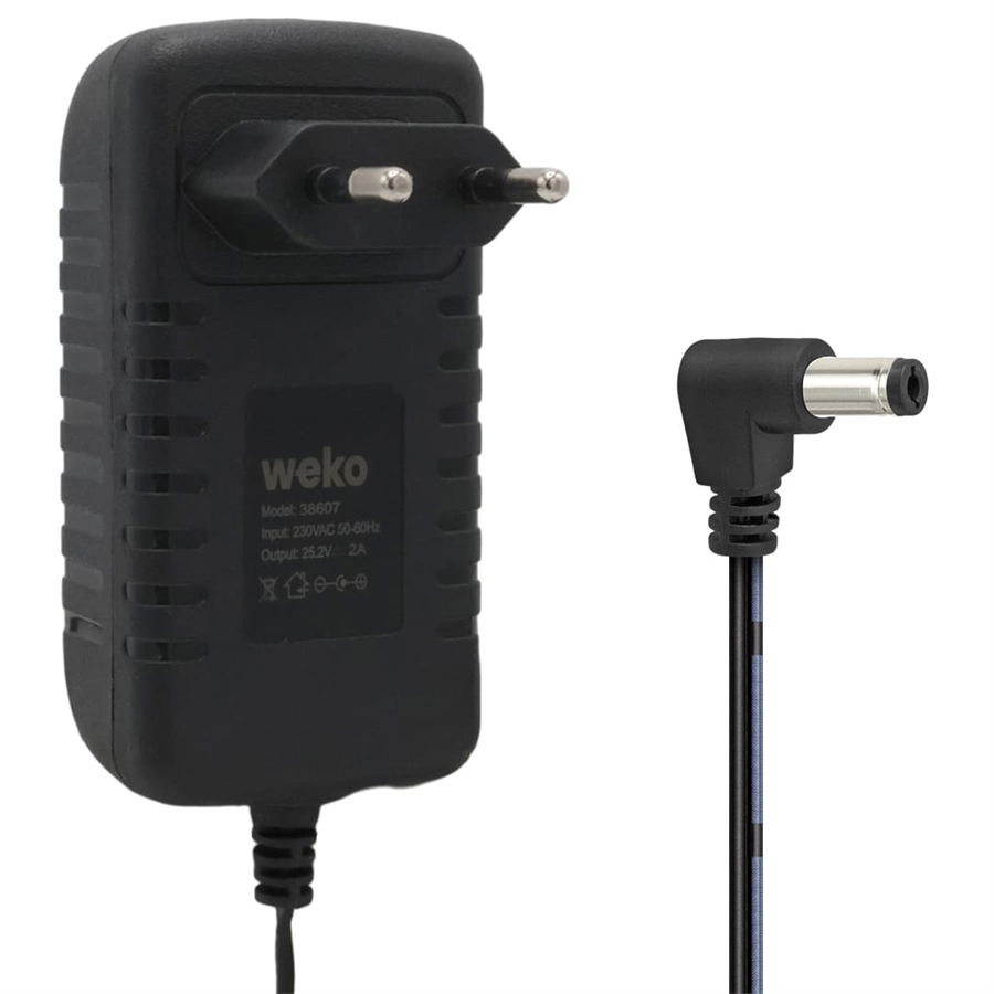 WEKO 25.2 VOLT - 2 AMPER 5.5*2.5 UÇLU YERLİ ÜRETİM PRİZ TİPİ ADAPTÖR