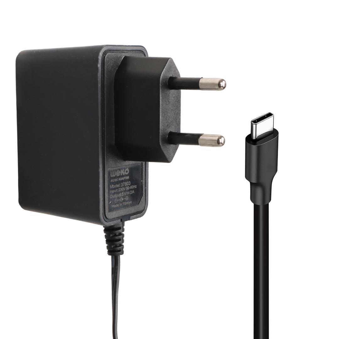 WEKO 5 VOLT 2 AMPER TYPE-C UÇLU YERLİ ÜRETİM PRİZ TİPİ ADAPTÖR