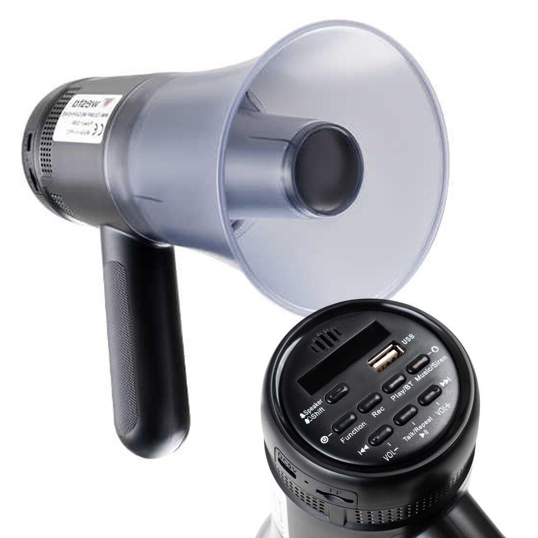 Westa WM-72UMP 30 Watt Mini Melodili Blueooth Ses Kayıt USB Şarjlı Bataryalı Horn Megafon