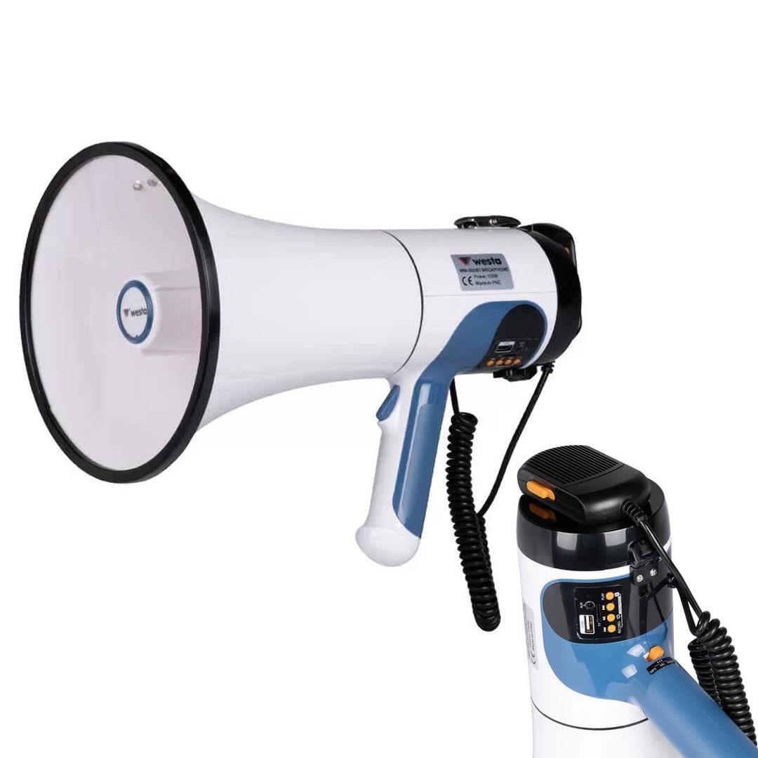 Westa WM-90UBT USB-SD-AUX-MP3-Bluetooth Şarjlı Mikrofonlu 100 Watt Megafon Fiyatı - Merter Elektronik