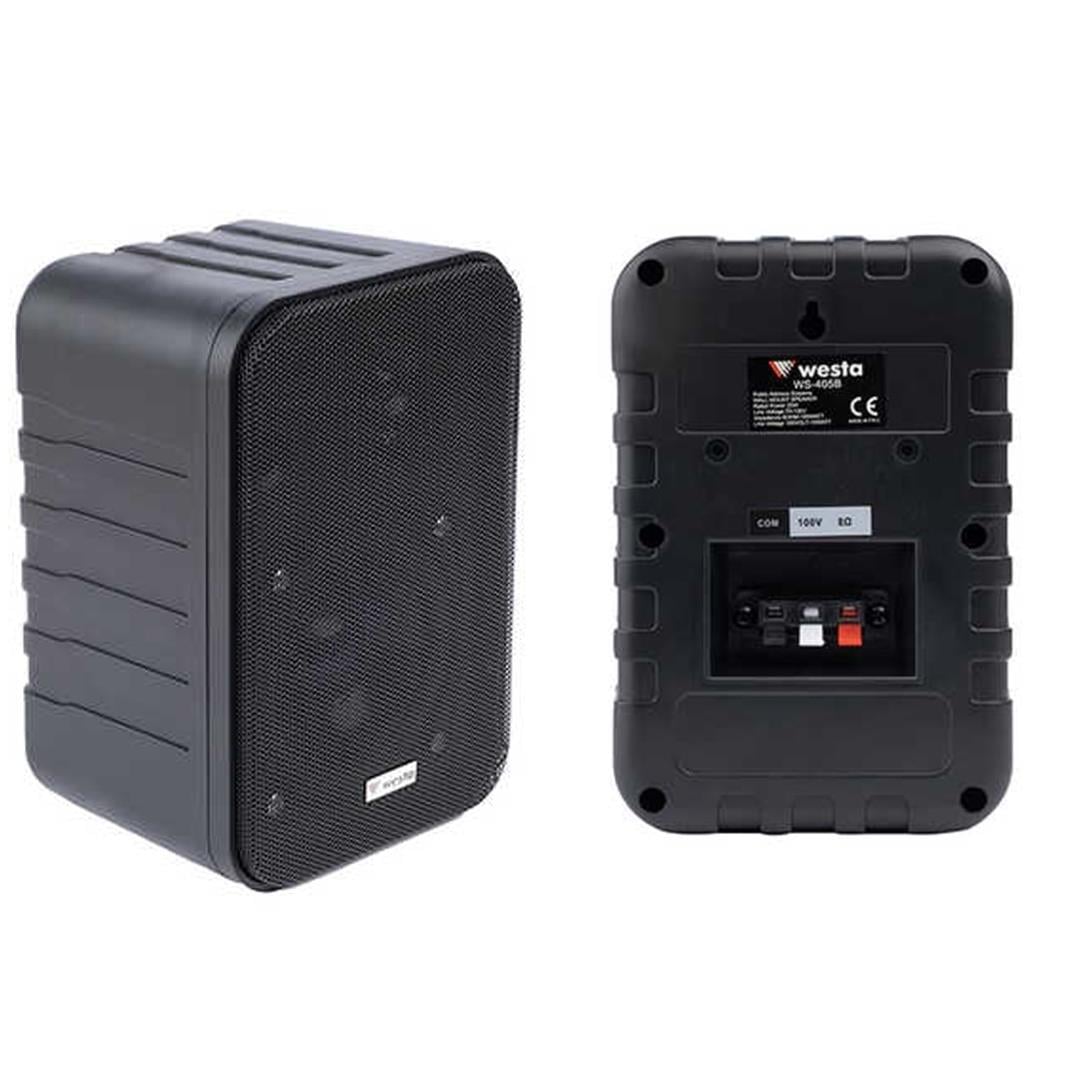 Westa WS-405B 10 Watt 100 Volt 4 8 Ohm 2li Takım Siyah Sütun Hoparlör