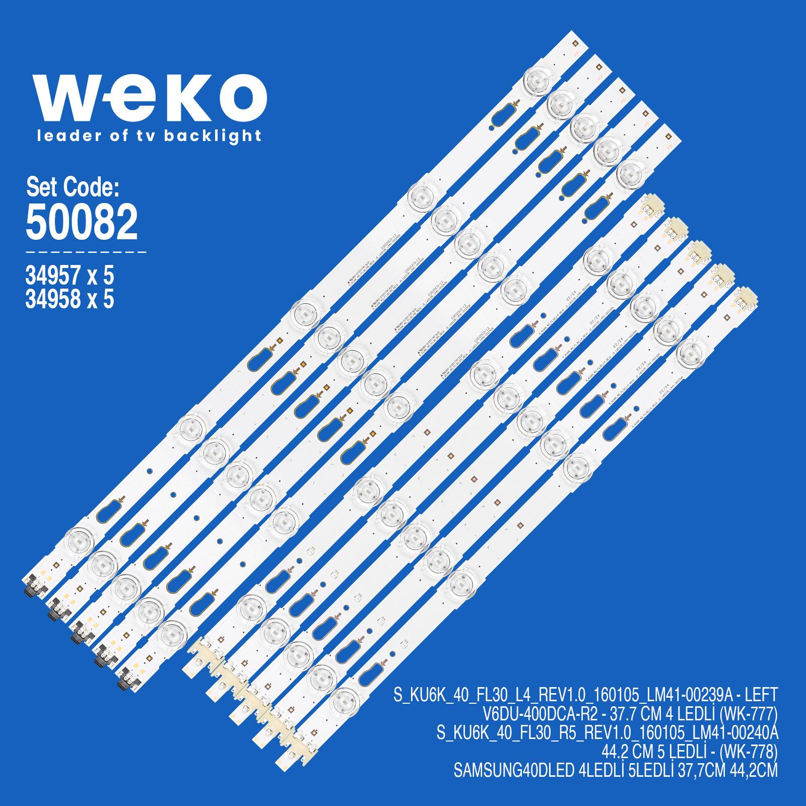 Wkset-5082 34957X5 34958X5 S_Ku6K_40_Fl30 10 Adet Led Bar Fiyatı - Merter Elektronik