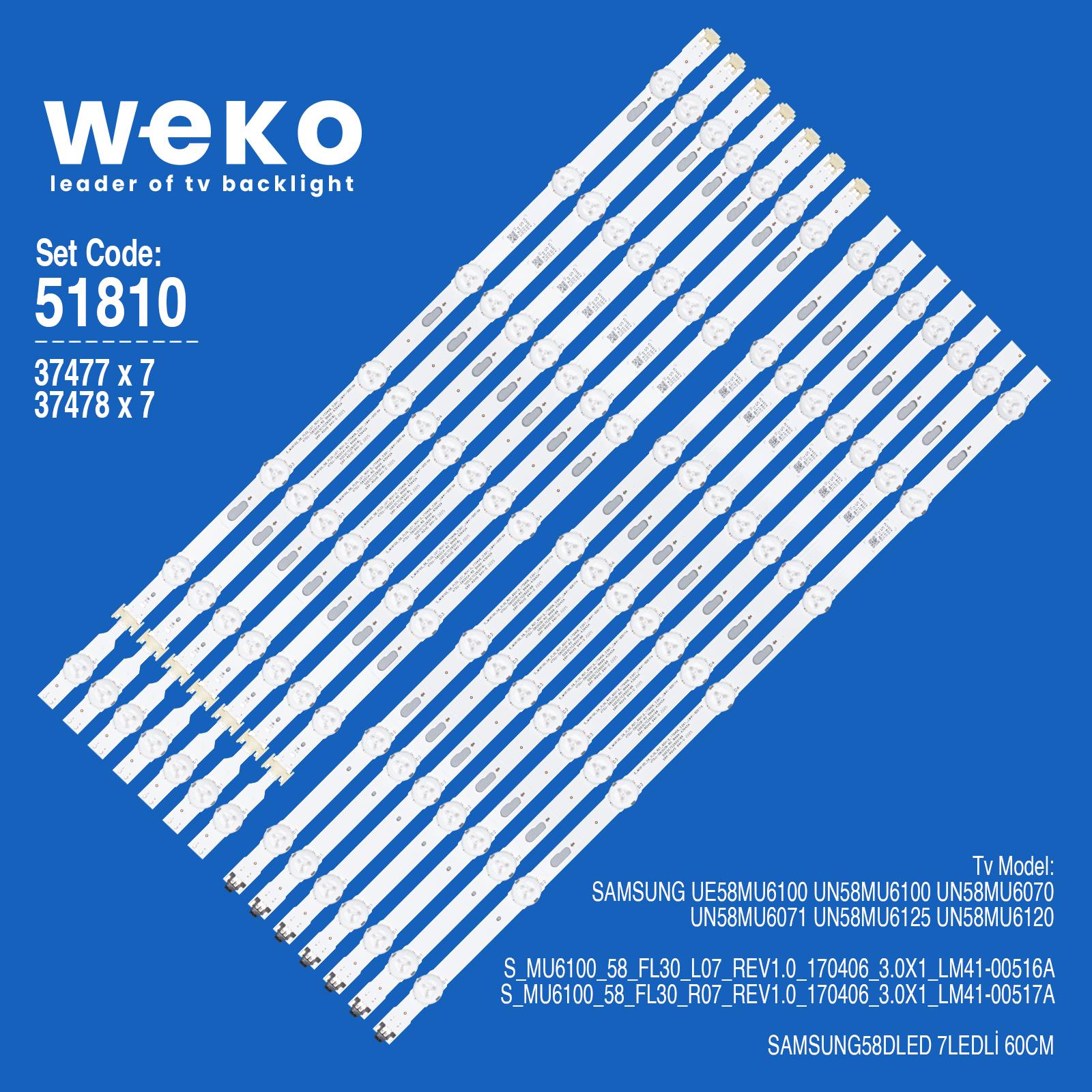 Wkset-6810 37477X7 37478X7 V7Du-580Dca/B  14 Adet Led Bar Fiyatı - Merter Elektronik