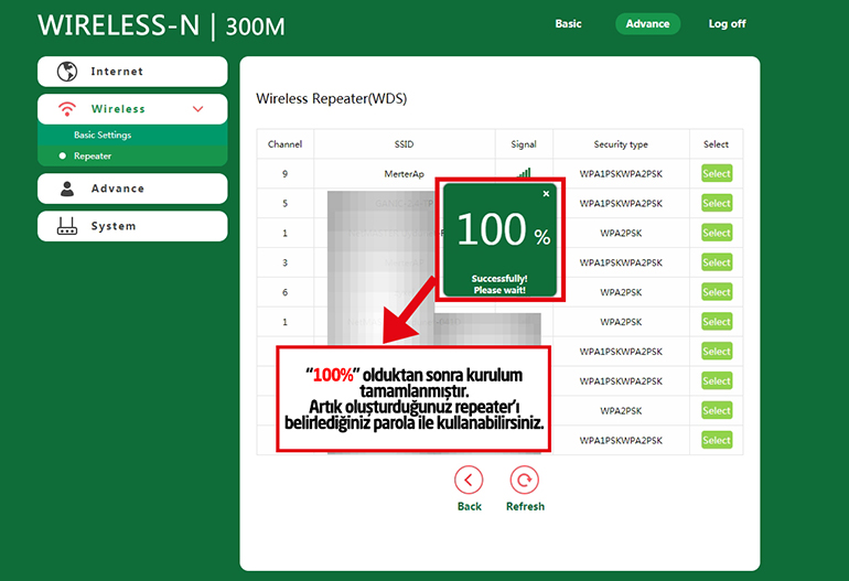 powermaster access point kurulum tamamlandı