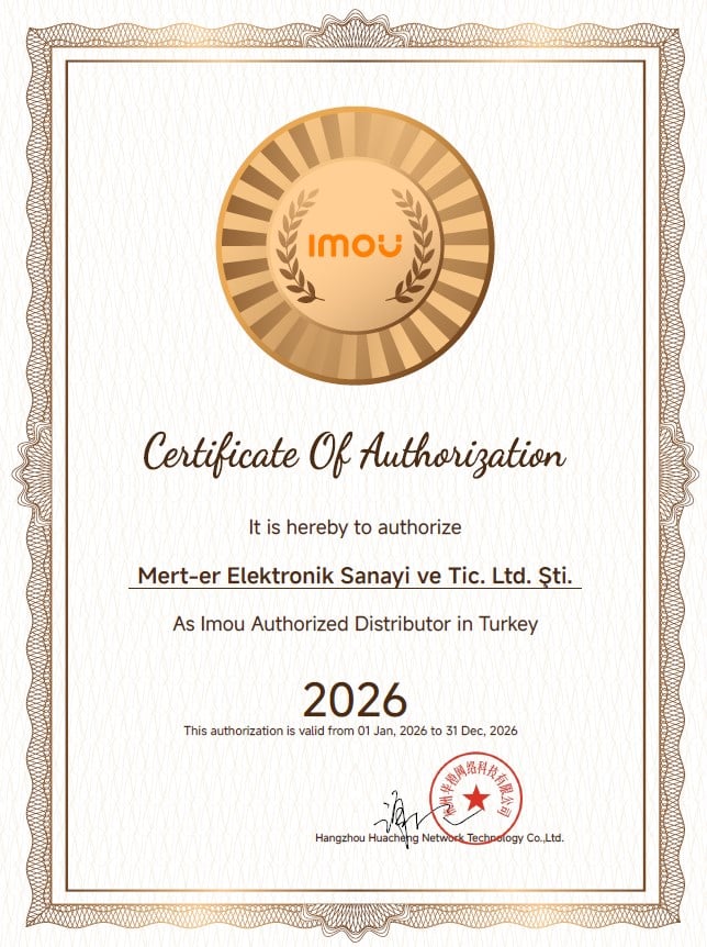 Merter Elektronik IMOU Türkiye Resmi Distribütörlük Sertifikası