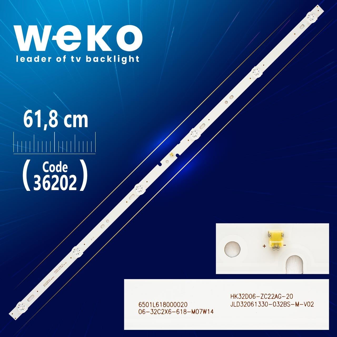 06-32C2X6-618-M07W14 - 6 LEDLİ 61,8 CM 3V