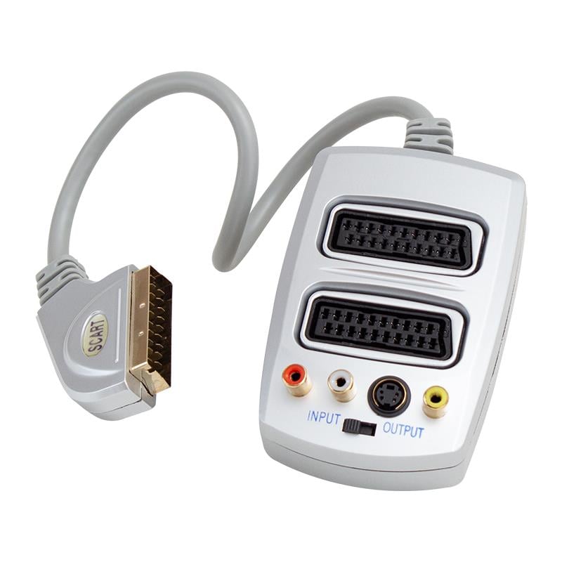 1 ERKEK - 2 DİŞİ S-VHS + SWITCHLI TOS FİŞLİ 2Lİ SCART DAĞITICI