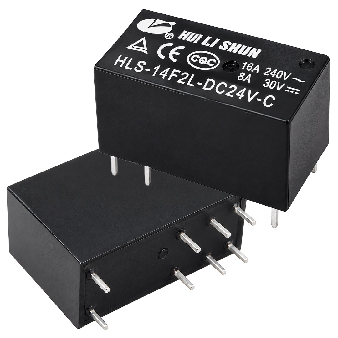 12 VOLT ROLE ÇİFT KONTAK ŞEFFAF 8 BACAK 16 AMPER HLS-14F2L-DC24V Fiyatı - Merter Elektronik