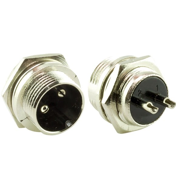 2 PİNLİ MAYK FİŞ ERKEK ŞASE (M16 - 16MM)