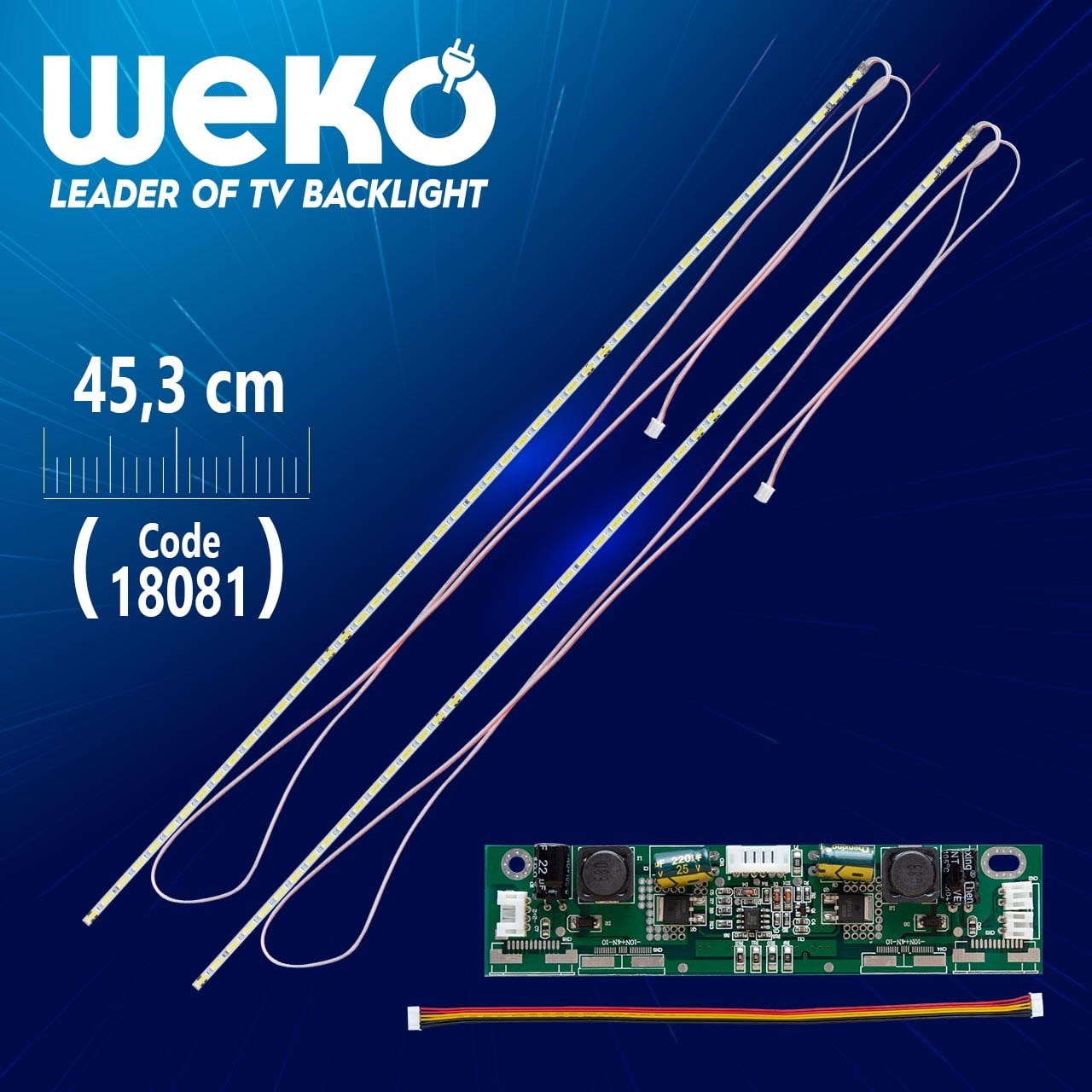 40'' UNİVERSAL E-LED 48 LEDLİ (7020) 453MM 360-450MA 48-51V ÇİFT LED+SÜRÜCÜ+KABLO TAKIM (WK-1368)