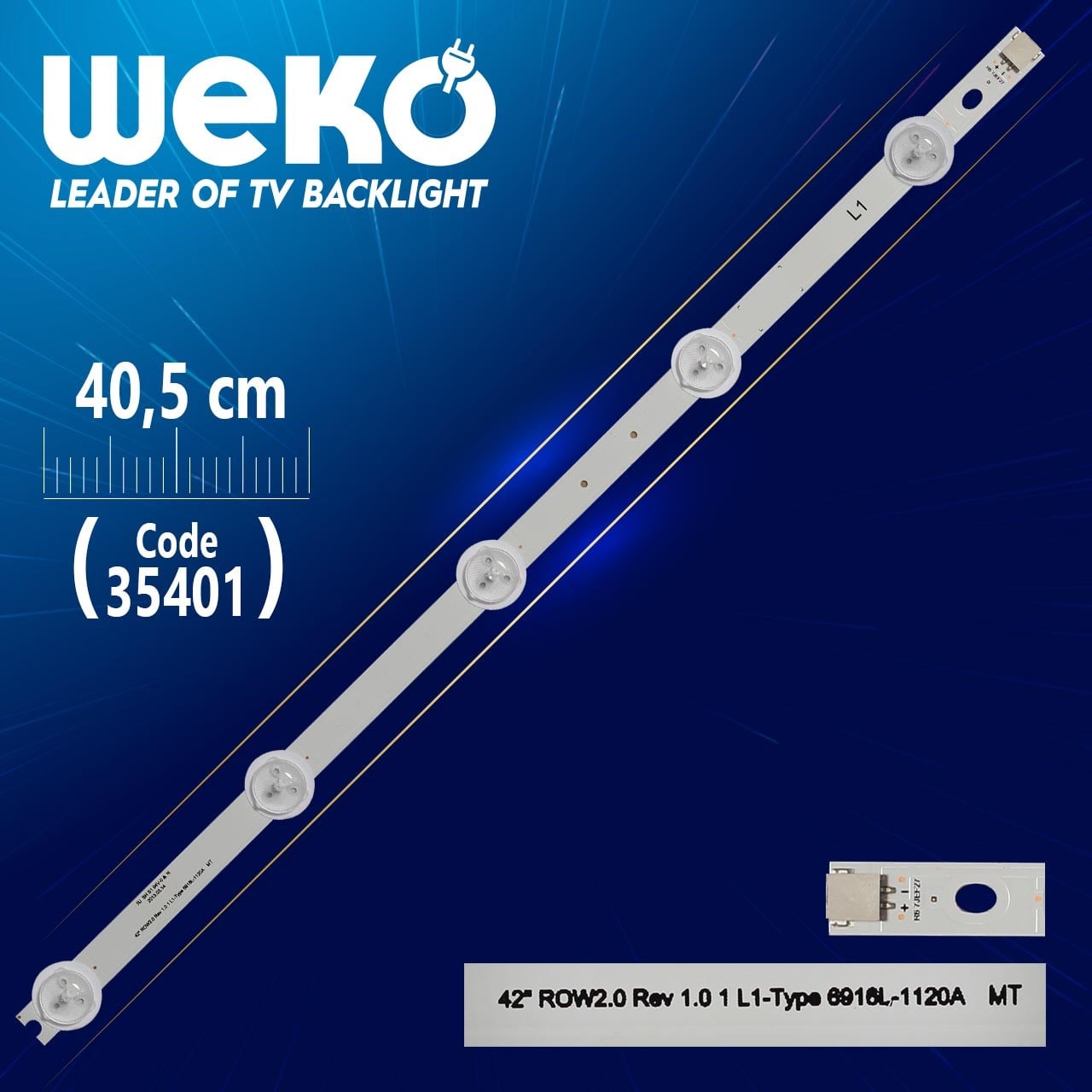 42'' ROW2.0 REV 1.0 1 L1-TYPE 6916L-1120A MT - 40.5 CM 5 LEDLİ - (WK-988)