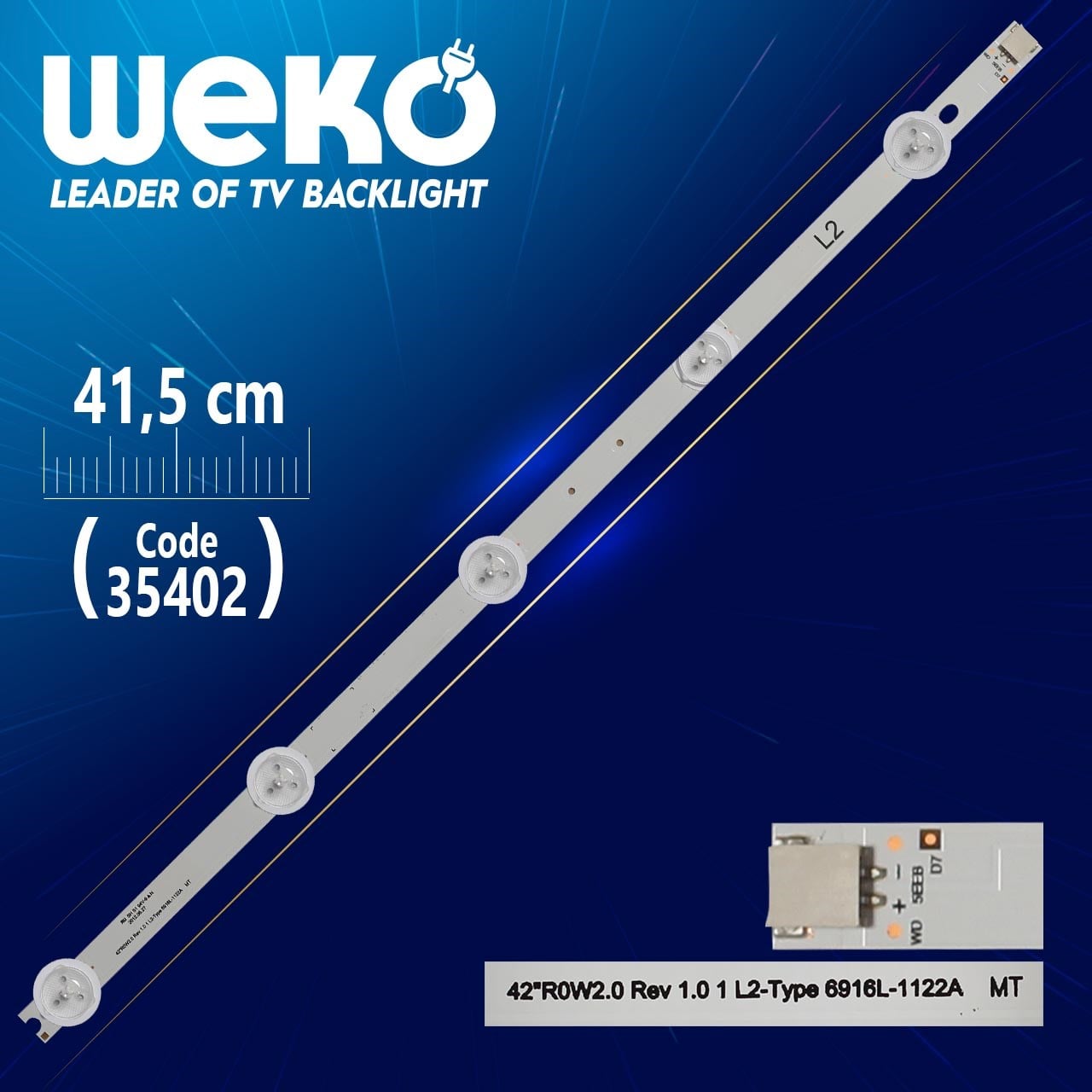 42'' ROW2.0 REV 1.0 1 L2-TYPE 6916L-1122A MT - 41.5 CM 5 LEDLİ - (WK-989)