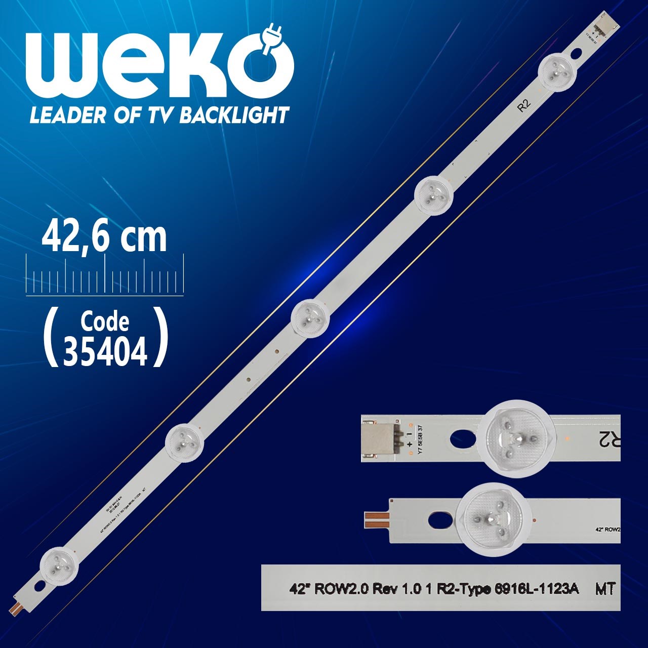 42'' ROW2.0 REV 1.0 1 R2-TYPE 6916L-1123A MT - 42.6 CM 5 LEDLİ - (WK-991)