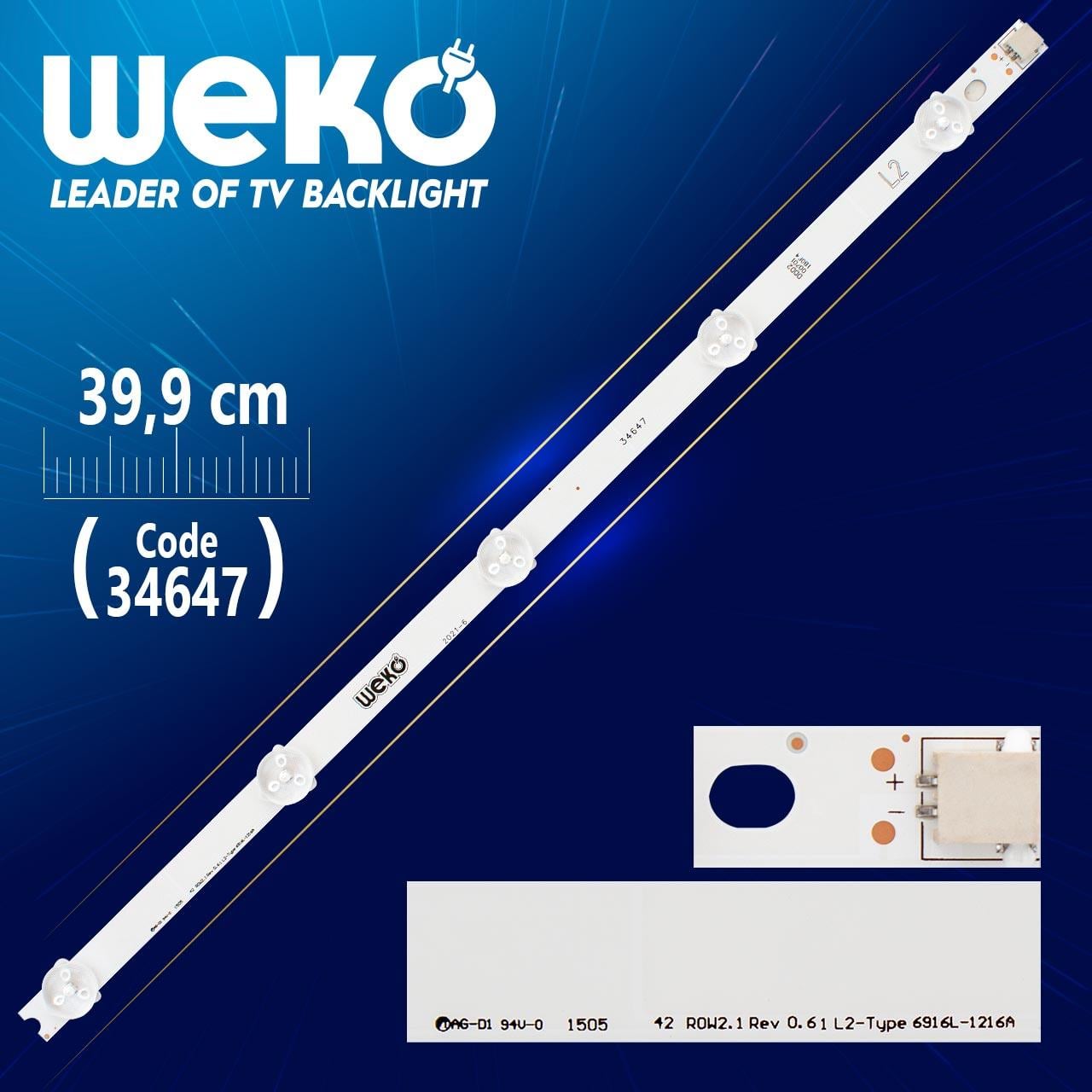 42 ROW2.1 REV1.0 2 L2-TYPE 6916L-1216A - 39.2 CM 5 LEDLİ - (WK-81)