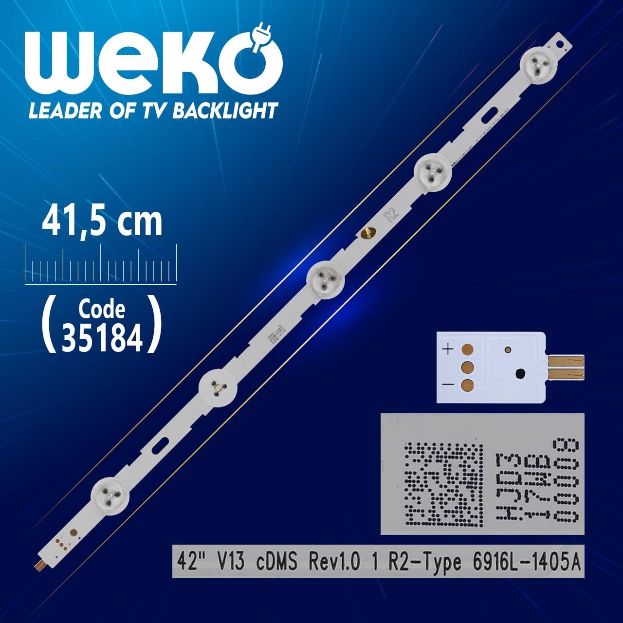 42'' V13 CDMS REV1.0 R2-TYPE - 6916L-1405A - 41.5 CM 5 LEDLİ - (WK-487)