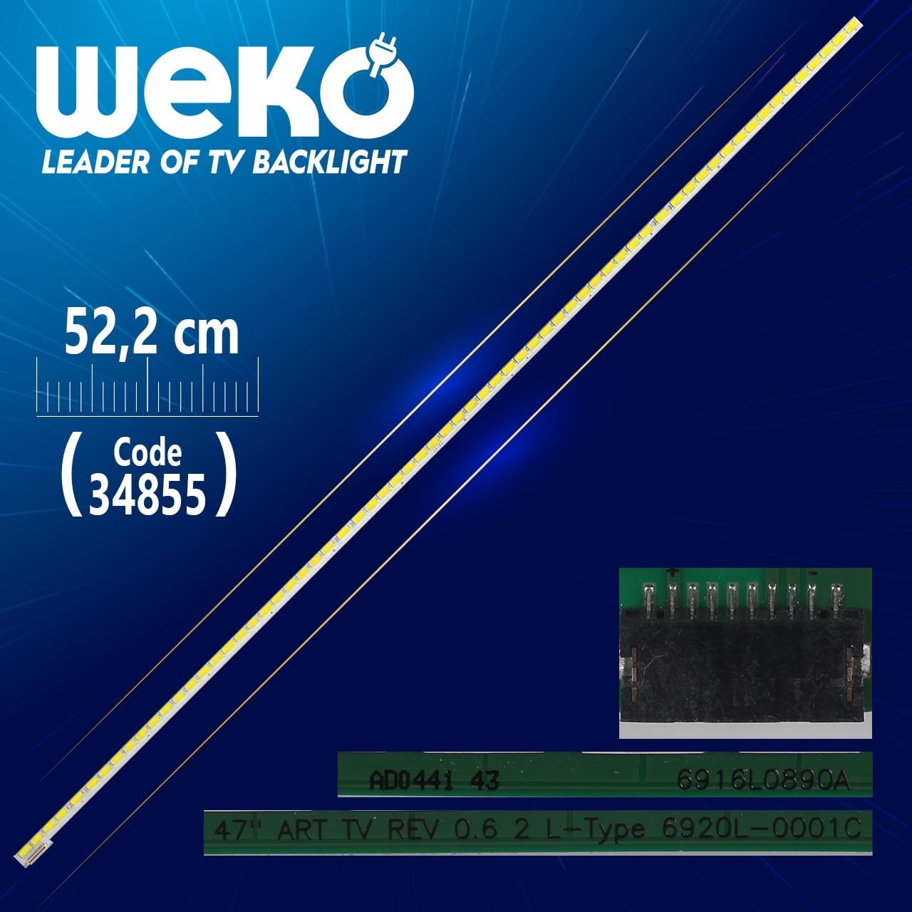 47'' ART TV REV 0.6 2 L-TYPE 6920L-0001C 52.2 CM 63 LEDLİ - (WK-721) SOKETSİZ