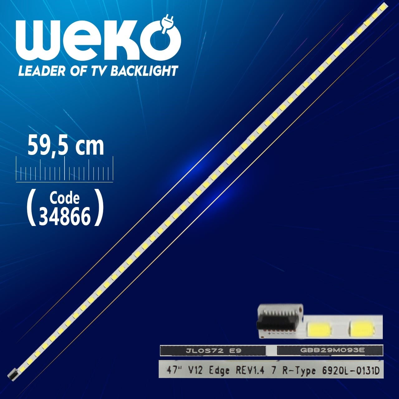 47'' V12 EDGE REV1.4 7 R-TYPE 6920L-0131D - 59.5 CM 48 LEDLİ - (WK-724)