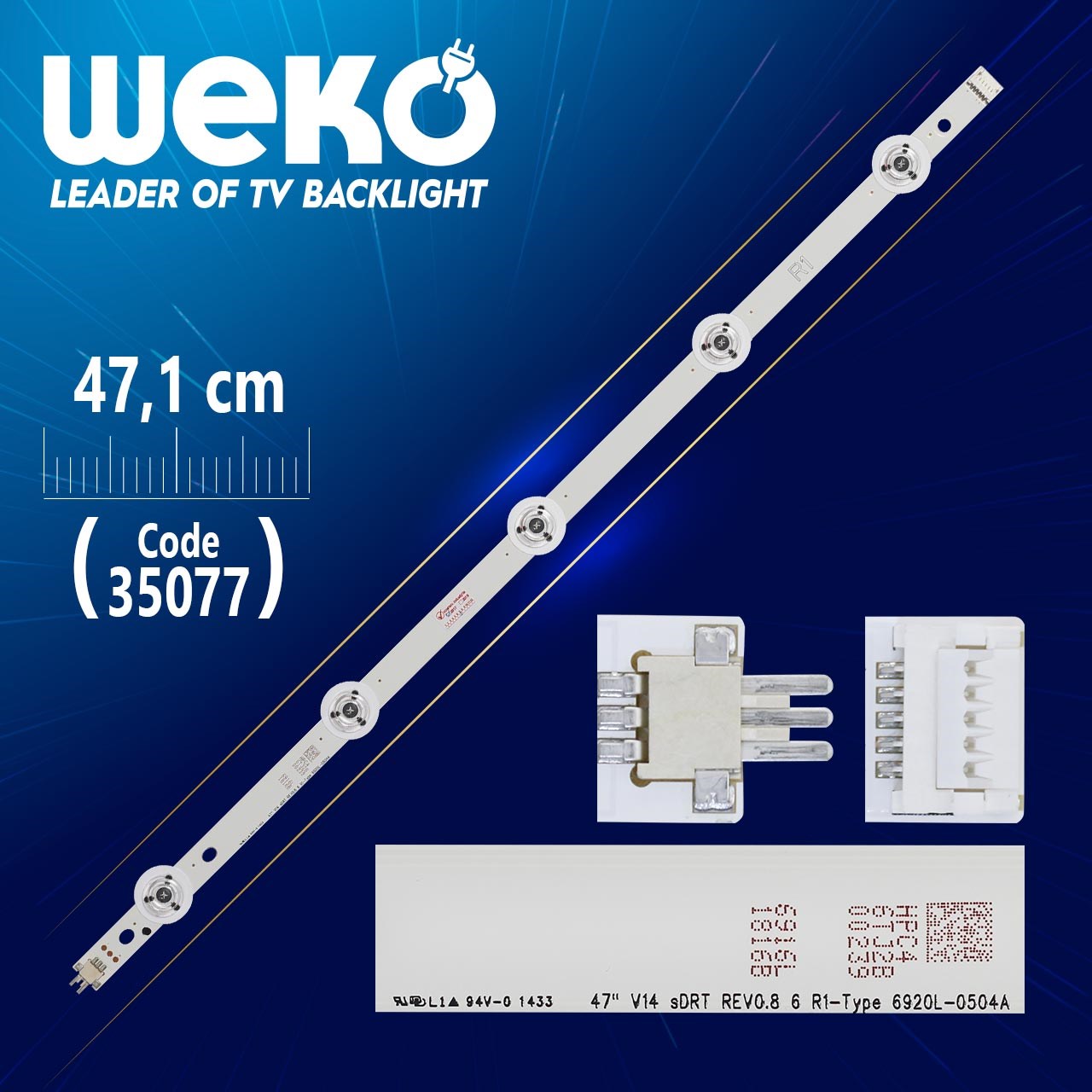 47'' V14 SDRT REV0.8 6 R1-TYPE 6920L-0504A - 47.1 CM 5 LEDLİ - (WK-838) WEKOST