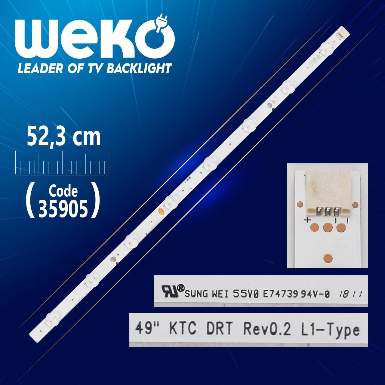 49 KTC DRT REV0.2 L1-TYPE 8 LEDLİ 52.3 CM (WK-1378)