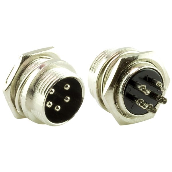 5 PİNLİ MAYK FİŞ ERKEK ŞASE (M16 - 16MM)