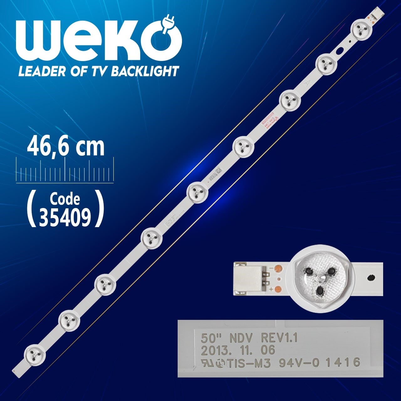 50'' NDV REV1.1 - A TYPE - 46.6 CM 9 LEDLİ - (WK-993)