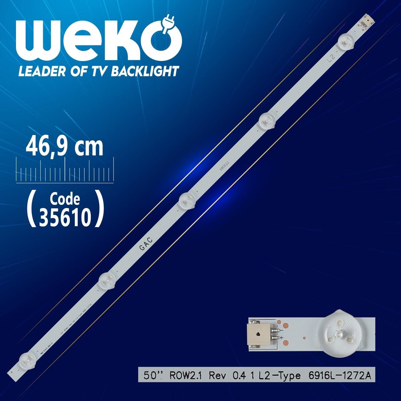 50 ROW2.1 REV 0.4 1 L2-TYPE 6916L-1272A - 46.9 CM 5 LEDLİ -  (WK-510)