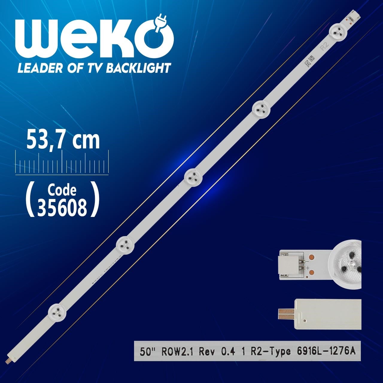 50'' ROW2.1 REV 0.4 1 R2-TYPE 6916L-1276A - 53.7 CM 5 LEDLİ - (WK-508)