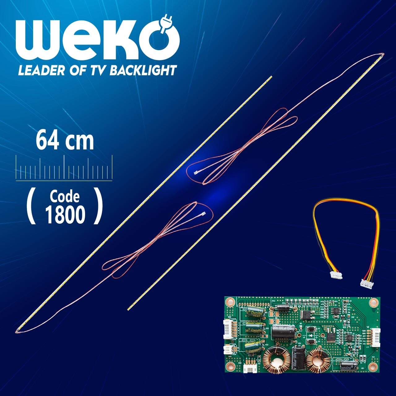 58'' UNİVERSAL MONİTÖR E-LED (7020) 640MM 12V ÇİFT LED+SÜRÜCÜ+KABLO TAKIM