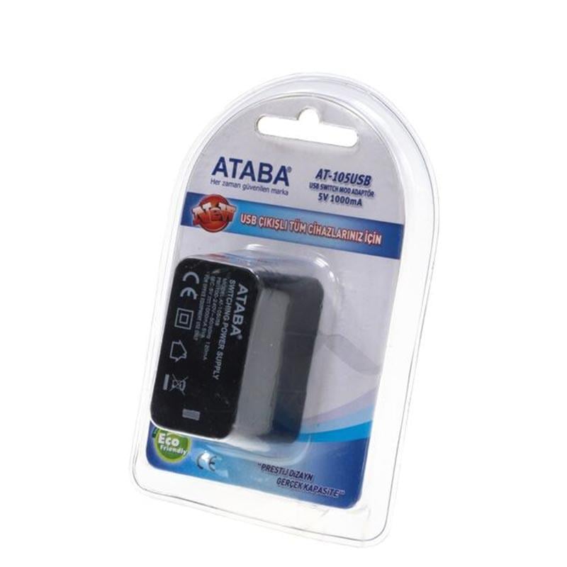 ATABA AT-105 USB 5 VOLT - 1 AMPER PRİZ TİPİ ADAPTÖR