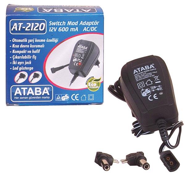 ATABA AT-2120 12 VOLT - 0.6 AMPER PRİZ TİPİ ADAPTÖR