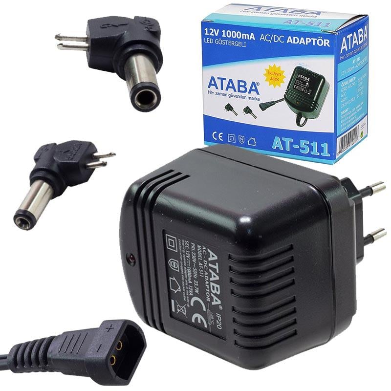 ATABA AT-511 12 VOLT - 1 AMPER TRAFOLU ADAPTÖR