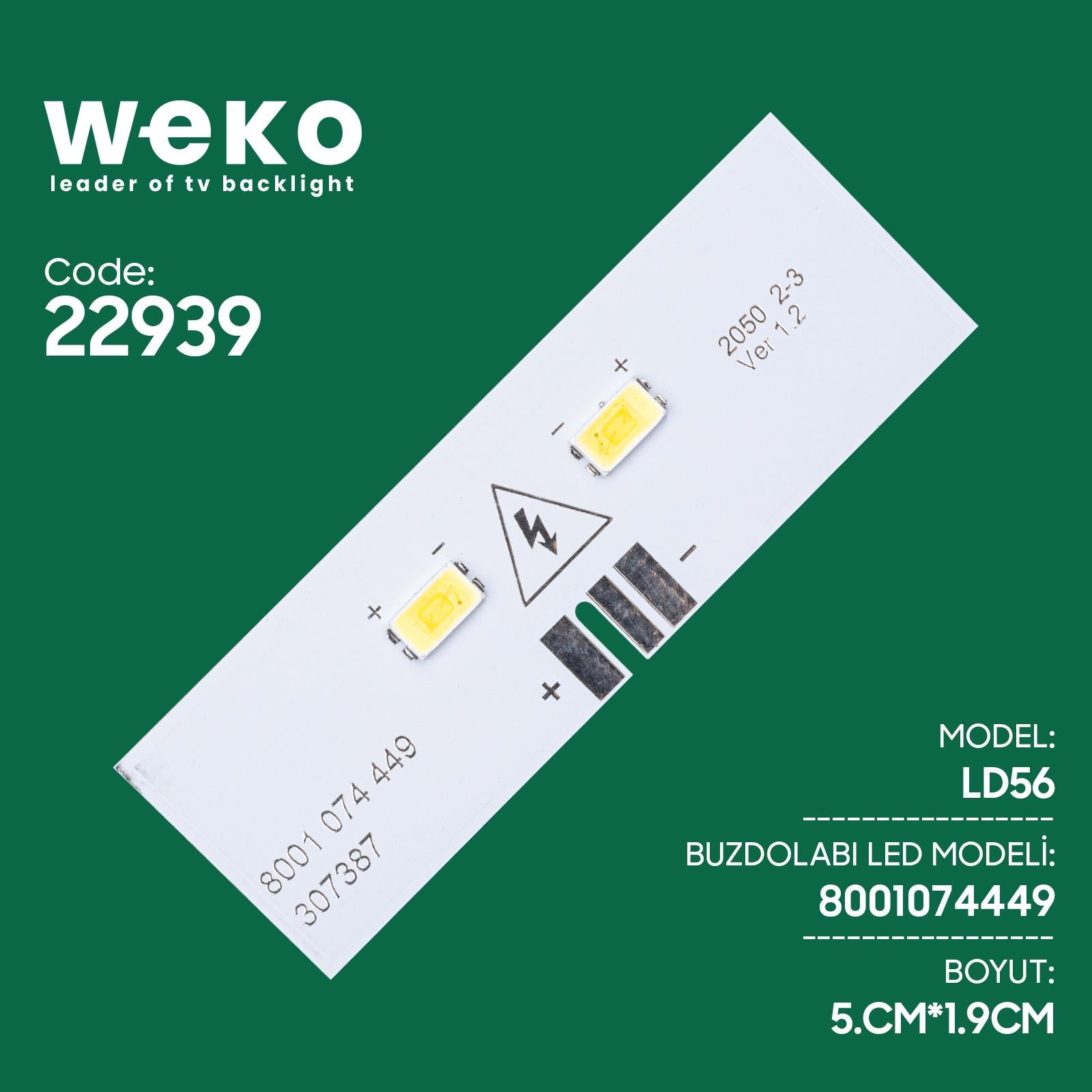 Buzdolabı İç Aydınlatma Ledi Ld56 8001 074 449 307387 2 Çipli Fiyatı - Merter Elektronik