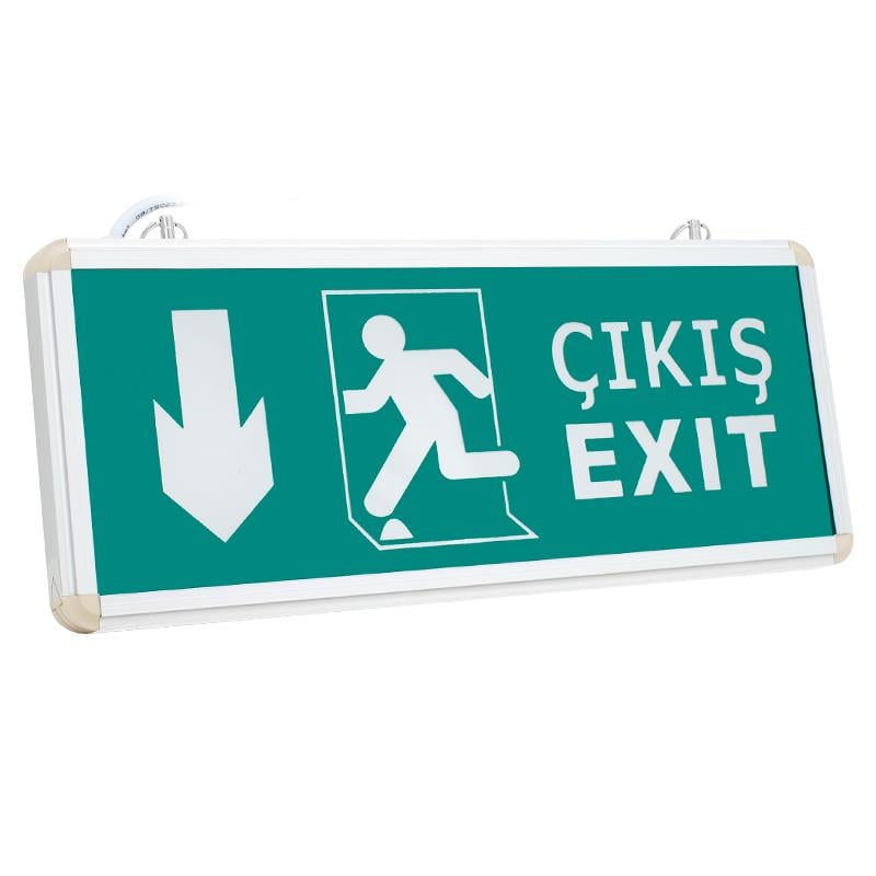 CATA CT-9167 3 WATT LEDLİ ACİL ÇIKIŞ ŞARJLI EXIT LEVHASI (AŞAĞI)
