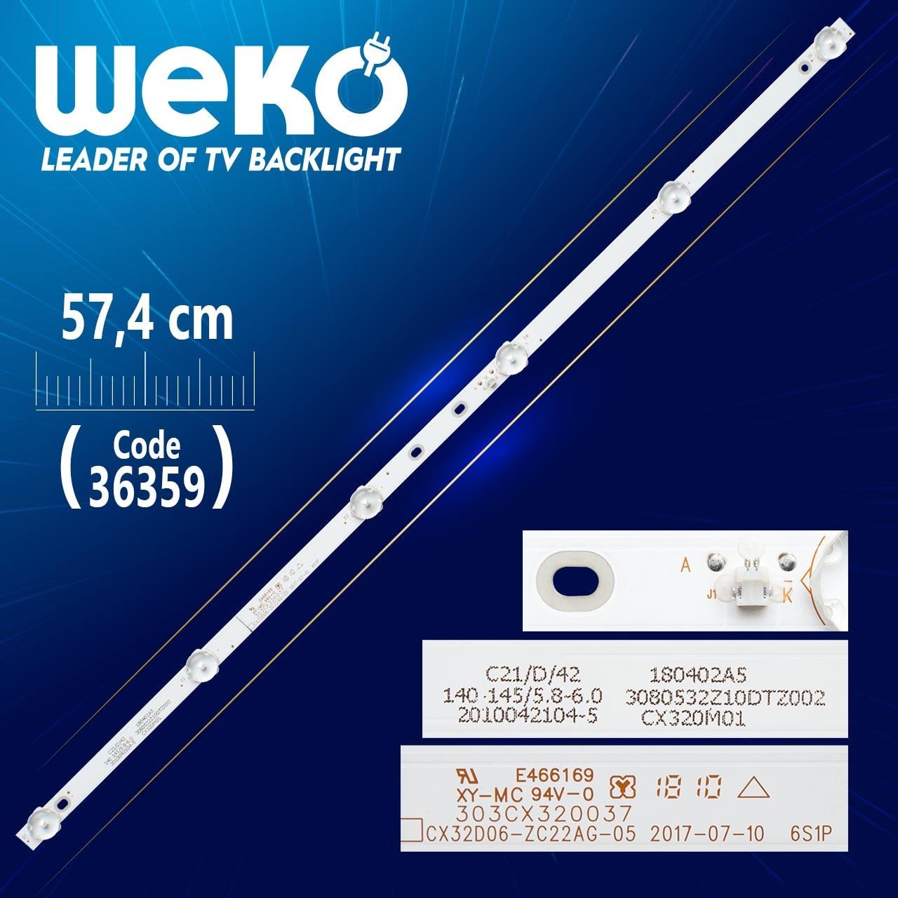 CX32D06-ZC22AG-05 303CX320037 CX320M01 6 LEDLİ 57.4 CM 6V