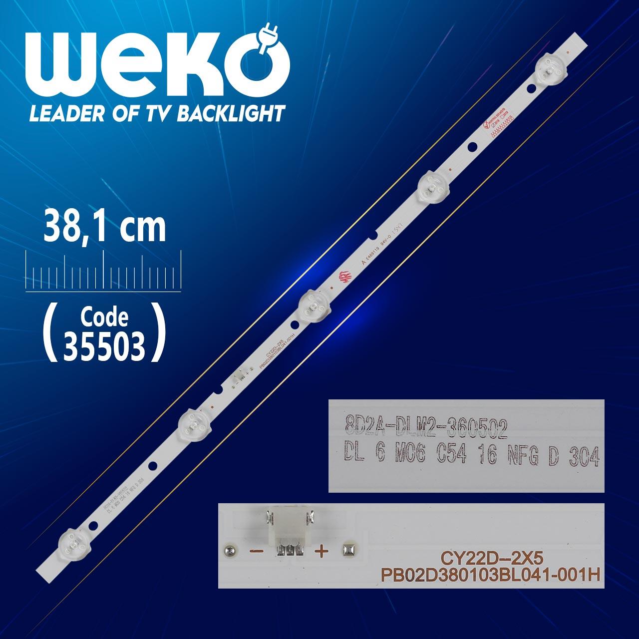 CY22D-2X5 PB02D380103BL041-001H - 8D2A-DLM2-360502 38.1 CM 5 LEDLİ - (WK-1046)