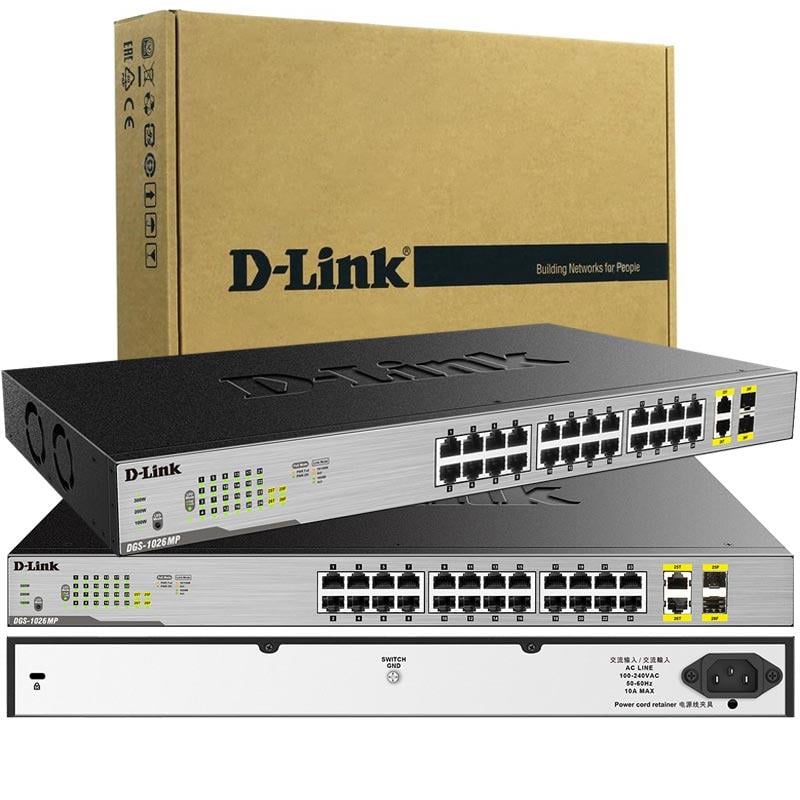 D-LINK DGS-1026MP 24 PORT 10/100/1000 MBPS GIGABIT 2 PORT POE SWITCH