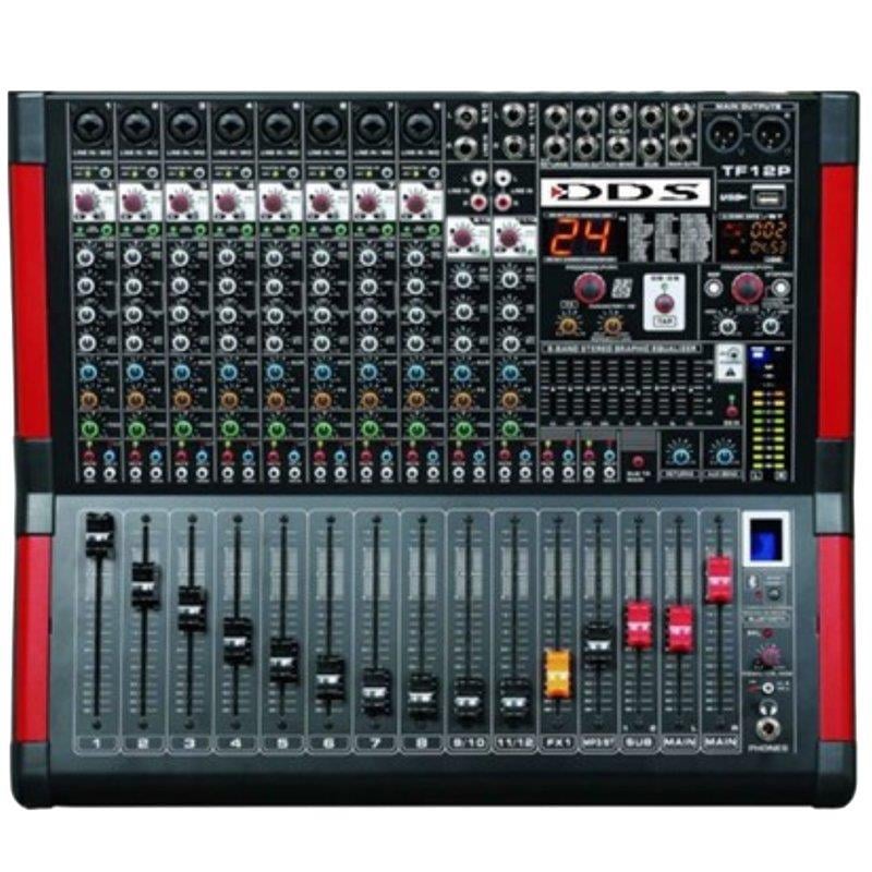 DDS D-12 P3000 FX 12 KANAL 2X1500 USB/SD/BLUETOOTH POWER MIXER