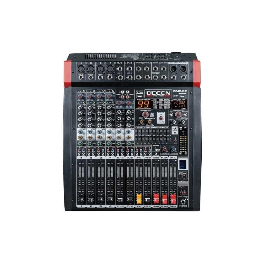 DECON DMP-8P 2*650W 9 BANT GRAFİK EKOLAYZER 8 KANAL POWER MİXER