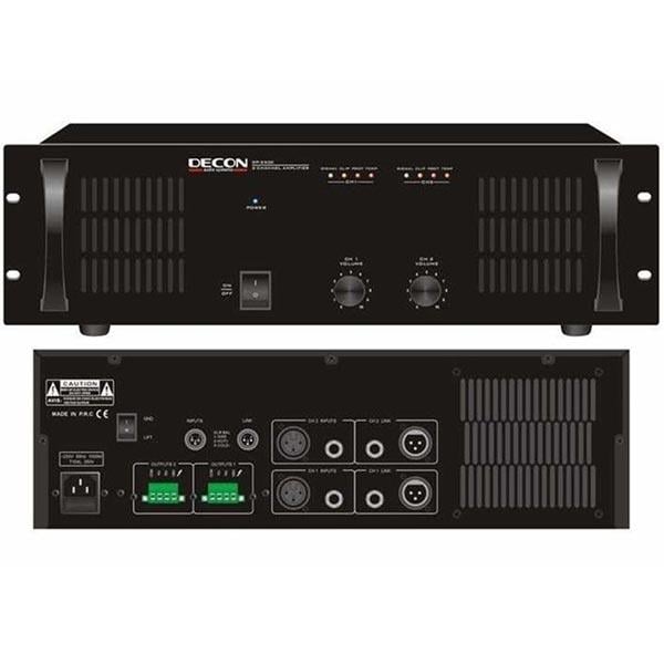 DECON DP-2500 2 X 500 WATT 70-100V 2 KANAL 2 U RACK MONTAJ TRAFOLU POWER ANFİ
