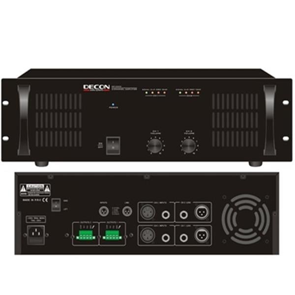 DECON DP-2500 2X500W 4-16 OHM 70-100V RACK MONTAJ 2 U HAT TRAFOLU POWER AMFİ