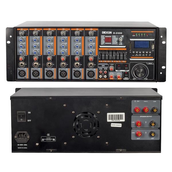 DEXUN D-2400 400W USB-SD 70-100V HAT TRAFOLU MIXER