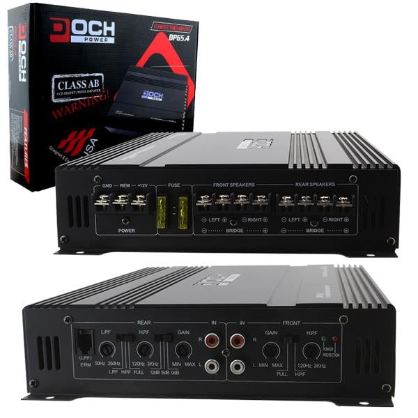 DOCHPOWER DP65.4 4 KANAL 2400 WATT MOSFET OTO ANFİ (BASS KONTROLLÜ)