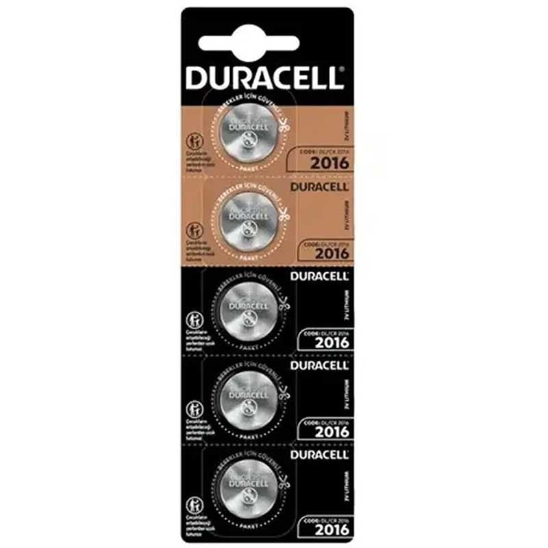 DURACELL CR2016 3 VOLT LİTYUM PARA PİL (5'Lİ PAKET FİYATI)