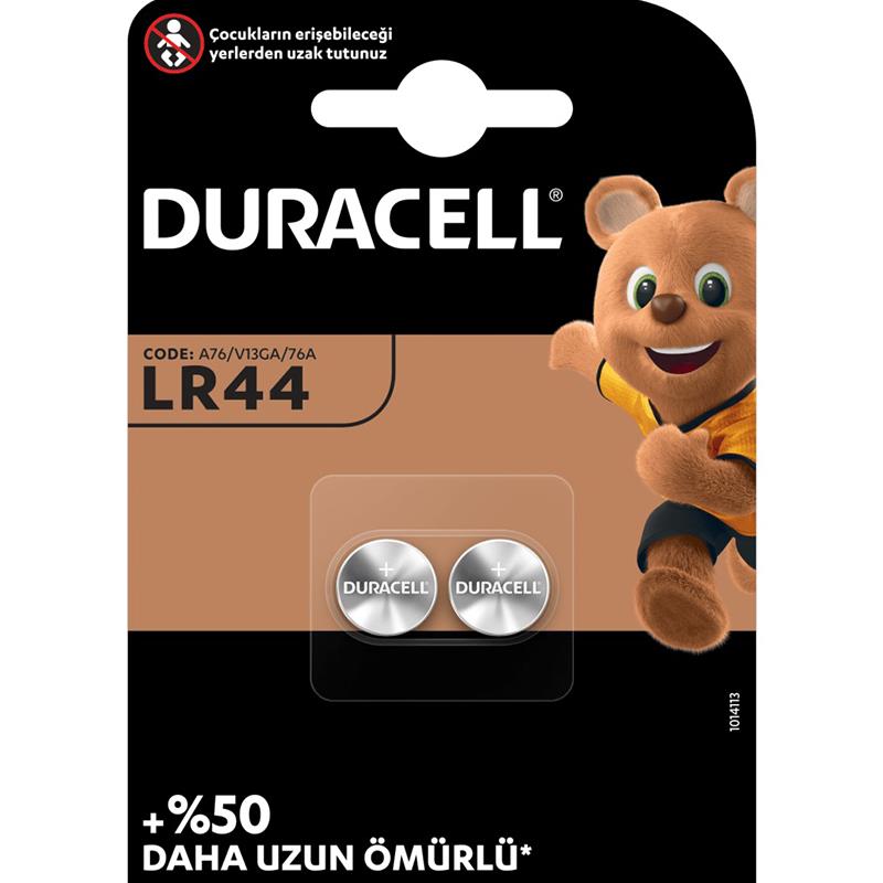 DURACELL LR44 1.5 VOLT DÜĞME PİL (2Lİ PAKET)