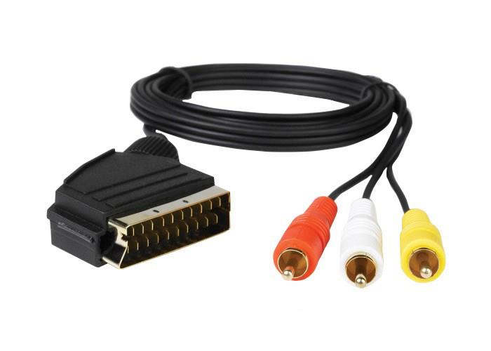 ELEKTROMER 3 METRE SCART 3 RCA KABLO