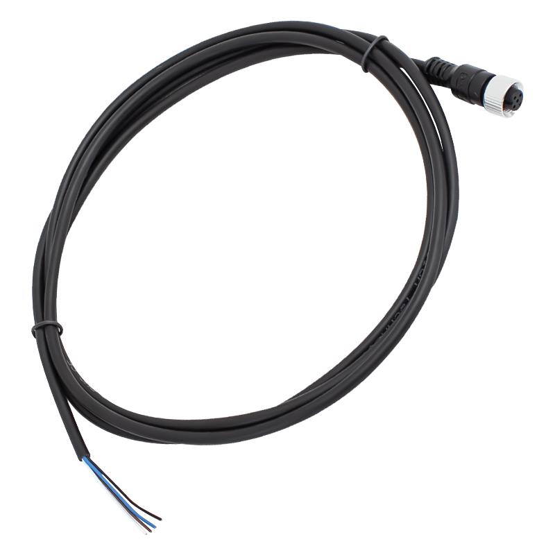 ERCONTEC ERF12-FS4C-02BPVC M12 DİŞİ KONNEKTÖR 4 PİN 2 METRE DÜZ PVC KABLO (0.22MM)