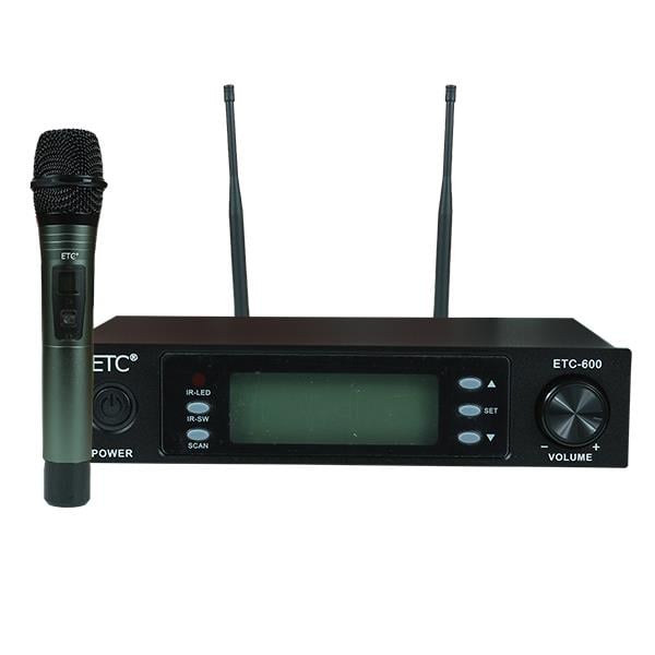 ETC-600 UHF 1 EL ÇİFT TUNERLİ KABLOSUZ TELSİZ MİKROFON